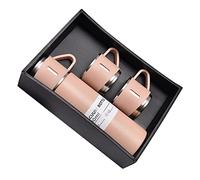 RASTKY Ensemble de Bouteilles Sous Vide en Acier Inoxydable avec Poignée, Ensemble de Tasses Portables pour un Stockage Durable de L'eau Chaude et Froide, Utilisation Pratique à la Maison ou en
