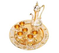 RASTKY Ensemble de Cafetière en Métal de Luxe Rétro, Ensemble de Tasses à thé de Style Européen Exquis pour la Maison et le Mariage, Cafetière en Alliage de Zinc Durable avec 6 Tasses à café pour (#1)