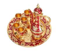 RASTKY Ensemble de Cafetière en Métal de Luxe Rétro, Ensemble de Tasses à thé de Style Européen Exquis pour la Maison et le Mariage, Cafetière en Alliage de Zinc Durable avec 6 Tasses à café pour (#2)