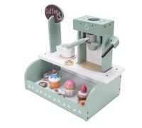 RASTKY Ensemble de Cafetière pour Enfants, Jouet en Bois, Expérience de Jeu Enrichie avec Accessoires de Dessert, Cultiver Les Compétences de Coopération, pour Jeux de Rôle Classiques, Base de