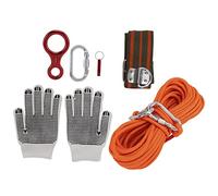 RASTKY Ensemble de Cordes de Rappel d'urgence 49,2 Pieds 0,3 Pouces avec Sifflet, Ceinture de sécurité, pour équipement de Sauvetage