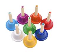 RASTKY Ensemble de Jouets à Percussion Clochettes Colorées, 8 Pièces, Excellent pour les Enfants Qui Apprennent la Musique et la Coopération avec le Fer et le Plastique