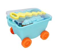 RASTKY Ensemble de Jouets Château de Sable de Plage pour Enfants, Jouets de Construction Créatifs pour Jeux en Plein Air, Chariot de Rangement en Plastique et Pelles (Blue)