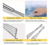 RASTKY Ensemble de Mini Fouets à Billes en Acier Inoxydable, Mélangeur à Fouet Pratique et Durable pour la Cuisine, Fouet en Acier Inoxydable de 10 et 12 Pouces, Mélangeur à Manuel (1)