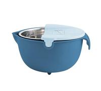RASTKY Ensemble de Passoire Passoire Rotative Double Couche de Grande capacité pour la Cuisine Lavage des Fruits et Légumes pour les Pâtes de Riz Ensemble de Bols en Acier Inoxydable avec Trancheuse