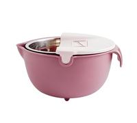 RASTKY Ensemble de Passoire Passoire Rotative Double Couche de Grande capacité pour la Cuisine Lavage des Fruits et Légumes pour les Pâtes de Riz Ensemble de Bols en Acier Inoxydable avec Trancheuse