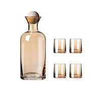 RASTKY Ensemble de Pichets en Verre épais, Grande Bouteille D'eau Rétro pour Table de Nuit, Combinaison Pratique, capacité de 1200ml, Colorée (#2)