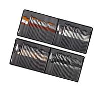 RASTKY Ensemble de Pinceaux à Peinture de 25 Tailles avec Sac en Toile, Poils en Nylon à Connexion Solide pour Peinture Acrylique à L'aquarelle (Ensemble de 25 pièces Baguette en Acajou HB-8620BB)