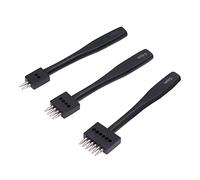RASTKY Ensemble de Poinçons de Rangée de Cuir Haute Résistance, Outil de Perçage de Trous en Cuir en Acier Durable pour L'artisanat du, 3 Pièces pour la Couture du (4mm)