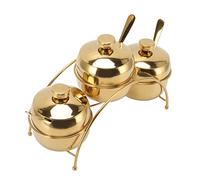 RASTKY Ensemble de Pots d'assaisonnement en Acier Inoxydable 304 avec Support de Rangement - Récipients à Sucre avec Couvercles et Cuillères, Pots à Condiments de Cuisine, Maison, Restaurant,