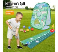 RASTKY Ensemble de Pratique de Golf Portable Kit de Tapis de Jeu Multifonctionnel Rangement Facile pour Les Enfants Pratique de Golf en Intérieur et en Extérieur Interaction Parent-Enfant (Ensemble