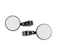 RASTKY Ensemble de Rétroviseurs de Guidon de Moto en Aluminium CNC avec Verre Bleu pour la sécurité de Conduite, Convient aux Guidons de 0,67 à 0,71 Pouces, 2 Rétroviseurs, Boîtier Noir