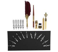 RASTKY Ensemble de Stylos D'écriture à Plumes Vintage, Kit de Plumes de Calligraphie Exquise pour Objets de Collection Artisanaux, Idéal pour les Cadeaux (SP248006R vin rouge)