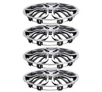 RASTKY Ensemble D'Enjoliveurs de Roue en ABS Universels de 15 Pouces pour 208, Adaptés pour Seat, 4 Pièces élégants à Clipser sur Les Enjoliveurs de Jante de Voiture pour Voiture (Argent Noir)