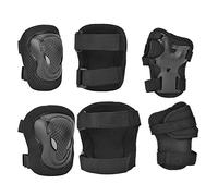 RASTKY Ensemble D'équipement de Protection pour Patins à roulettes, Durable et Respirant, avec Coussinets épais, pour Adultes, Amateurs de Patinage, Rouge et Noir (Black)