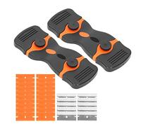 RASTKY Ensemble D'outils de Grattoir à Lames Métalliques en Plastique à Double Tranchant pour un Retrait Facile de la Colle de Calfeutrage avec Couvercle de Protection, Idéal pour les Fenêtres, le