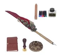 RASTKY Ensemble Stylo Plume et Encre Style Vintage Matériau de qualité Supérieure pour une Décoration élégante Idéal pour les Invitations Emballage Cadeau pour les Amoureux 11,42 X 8,19 X 1,57