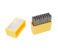 RASTKY Estampage en Métal 40Cr Carbone Multifonctionnel Portable Punch Stamp Set Travail des Métaux Fabrication de Bijoux Travail du Bois, 27 Caractères avec Rangement en Plastique (Acier au carbone