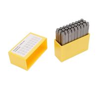 RASTKY Estampage en Métal 40Cr Carbone Multifonctionnel Portable Punch Stamp Set Travail des Métaux Fabrication de Bijoux Travail du Bois, 27 Caractères avec Rangement en Plastique (Acier au carbone