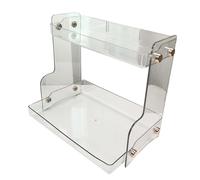RASTKY Étagère de Rangement à Double Couche, Organisateur de Bureau élégant pour Fournitures de Bureau de Maquillage, Facile à Trouver, 11,4x8,1x10,2 Pouces (Transparent)