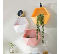 RASTKY Étagère Murale Hexagonale Géométrique, étagère de Rangement Décorative Simple pour Chambre à Coucher, Bureau, Salon 10x9x2.5 Pouces (Pink)