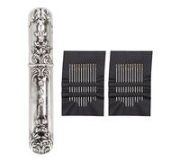 RASTKY Étui à Aiguilles Vintage en Acier Inoxydable pour Travaux Manuels, Support de Rangement pour Aiguilles à Coudre pour Tricot, Point de Croix Comprenant 2 pour Broderie, Kit de Couture Rétro