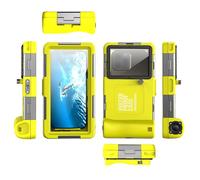 RASTKY Étui de Téléphone Universel pour Plongée Profonde, Trous D'aération Transparents, Grande Fenêtre pour Plongée en Apnée sous-Marine, étui étanche pour sous-Marin, TPE + PC + Verre Orange