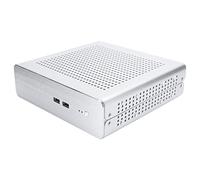 RASTKY Étui G60S ITX avec Alimentation -ATX, PC de Bureau Châssis HTPC Complet en Aluminium Complet, Placement Polyvalent et Ports USB 2.0, Argent (USB2.0)