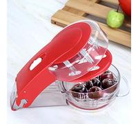RASTKY Extracteur de Graines de Cerises Pratique, Conception à Base Antidérapante, Extracteur de Noyaux de Fruits Portable pour les Voyages à Domicile et au Bureau, ABS + Métal, Rouge