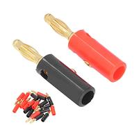 RASTKY Fiches Universelles de Fil de Haut-parleur Banane Plaquées or de 4 Mm, 20 Pièces, Connexion Ferme, Protection contre la Rouille, Adaptées aux Récepteurs Audio et Vidéo, Noir et Rouge