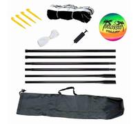 RASTKY Filet de Volley-Ball Portatif Extérieur, Filet D'entraînement de Football, de Badminton avec Kit de Support, Matériau PE, 66,9 Pouces, Parcs, Plages, Camping (Ensemble de Filets de