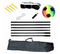 RASTKY Filet de Volley-Ball Portatif Extérieur, Filet D'entraînement de Football, de Badminton avec Kit de Support, Matériau PE, 66,9 Pouces, Parcs, Plages, Camping (Ensemble de de Football)