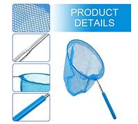 RASTKY Filet D'écumage de Feuilles à Main avec Poteau Télescopique en Métal et Plastique, Outil de Nettoyage Pratique pour Piscines Hors Sol et Piscines D'hydrothérapie (Circulaire)