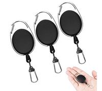 RASTKY Fishing Zinger Rétracteur avec Mousqueton Amovible 3 Pièces Extracteur de Pêche de Haute qualité Gardien Cordes élastiques Pivotantes Outil Léger pour L'extérieur