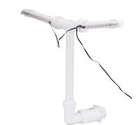 RASTKY Fontaine de Piscine Solaire à Double Tête avec Lumières LED, Télécommande pour Piscines Souterraines, Fontaine d'eau Solaire avec Arrêt Automatique, Télécommande de 10 M