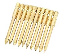 RASTKY Forets à Tête de Lance Triangulaire en Carbure cémenté Durable, Ensemble de Forets à Tige Hexagonale Antirouille pour Carreaux de Céramique, Verre, Bois, Kit D'outils de Perçage 10 Pièces (10