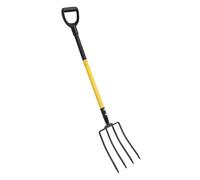 RASTKY Fourche Robuste à 4 Dents de 46 Pouces pour Le Jardinage, Creuser, Composter, Fourche de Jardin Polyvalente pour Femmes et Tout Le Monde, Fer