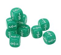 RASTKY Fraction Dice Class Set for Kids Math Practice - 20pcs Accessoires de Jeux de Table à Plusieurs Facettes (Green)