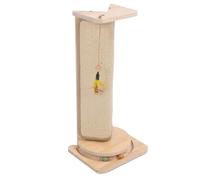 RASTKY Grattoir d'angle Mural en Bois de Pin Robuste pour Chat, Hauteur Réglable avec Teaser pour Chat, pour Un Plaisir de Gratter Complet pour Les Chats D'intérieur