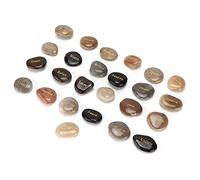 RASTKY Gravure de Pierres de Rivière de Méditation, Galets Ornementaux Polis pour Plantes, 25 Galets de Pierre Yuhua pour Pouvoir Magique et Cadeaux, Adaptés aux Amis et à la Famille