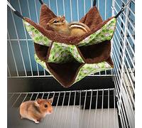 RASTKY Hamac pour Animaux de Compagnie Petits Animaux-Petit Hamac pour Animaux de Compagnie à Trois Couches Lit Suspendu Sac de Couchage écureuils Planeurs de Sucre-lit Suspendu (Green)