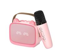 RASTKY Haut-parleur de karaoké pour Enfants avec Double Réduction du Bruit, Lumières Colorées, Longue Durée de Vie de la Batterie, pour les Fêtes de Chant et les Réunions de Famille (PINK)