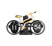 RASTKY Horloge de Bureau Rétro Vintage, Unique, Tourne-Page de Vélo, Horloge à Bascule, Fonctionne à Piles, pour la Décoration de la Maison et du Bureau, 8x2,7x5 Pouces (Yellow)