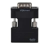 RASTKY Interface Multimédia Haute Définition vers Convertisseur VGA Adaptateur Femelle vers Mâle avec Câble 3,5 Mm - Adaptateur de Sortie Vidéo Compact 1080PVidéo, Prend en Charge Les Formats,