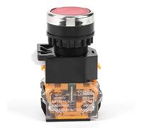RASTKY Interrupteur à Bouton-poussoir Rouge à Tête Plate de Haute qualité, Interrupteur Autobloquant 10A pour Dispositif Mécanique 220V/380V LA38-11BNZS(LA38-11S) Trou de Montage de 22mm