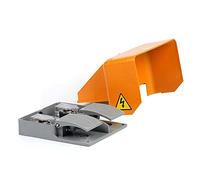 RASTKY Interrupteur à Pédale à Double Commande avec Boîtier en Aluminium, Haute Résistance, Réinitialisation Automatique, pour Opérateurs de Machines Lourdes