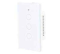 RASTKY Interrupteur Tactile Intelligent, Télécommande élégante, Interrupteur Mural à 3 Gangs pour Accessoire Domestique, PC Ignifuge + Verre trempé (WHITE)