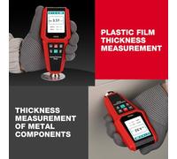 RASTKY Jauge D'épaisseur de Revêtement Alarme Sonore Bip-écran Rotatif à 4 Directions pour L'inspection des Véhicules 256 Magasins de Données ABS Rouge 5,71 * 2,44 * 1,18 Pouces (HT616)