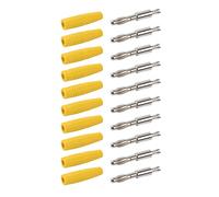 RASTKY Jeu de Connecteurs Mâles Fiche Banane Haute Performance de 4 Mm pour Instruments de Test, Adaptateur de Bricolage Stable pour Modèle D'aviation, Paquet de 10 Connecteurs Banane Plaqués pour