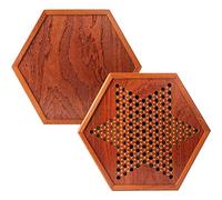 RASTKY Jeu de Dames Chinoises Hexagonales, Jeu de société en Bois fabriqué à la Main, Trous Savamment Percés, Classique Amusant en Famille pour L'interaction Parent-Enfant (comme montré)